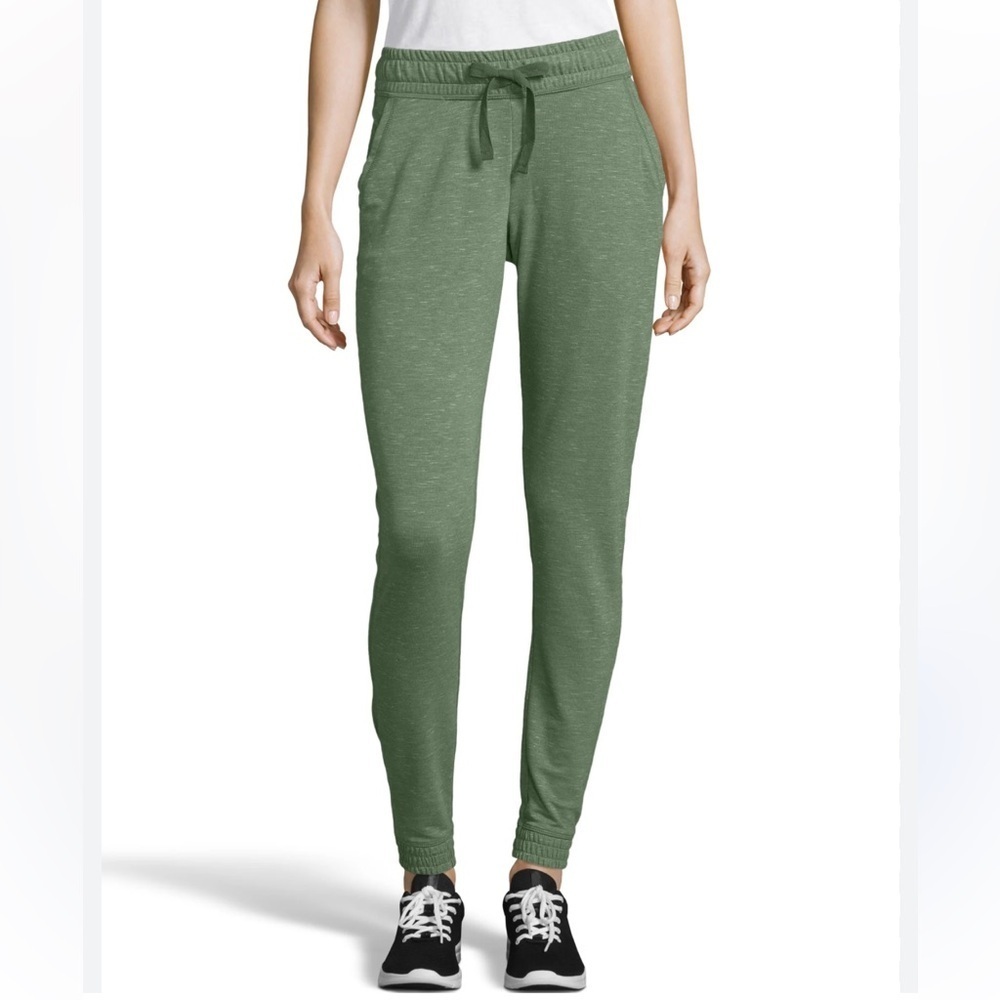 Women's Hanes Comfy Heather Green Jogger Pants Sz S NWT